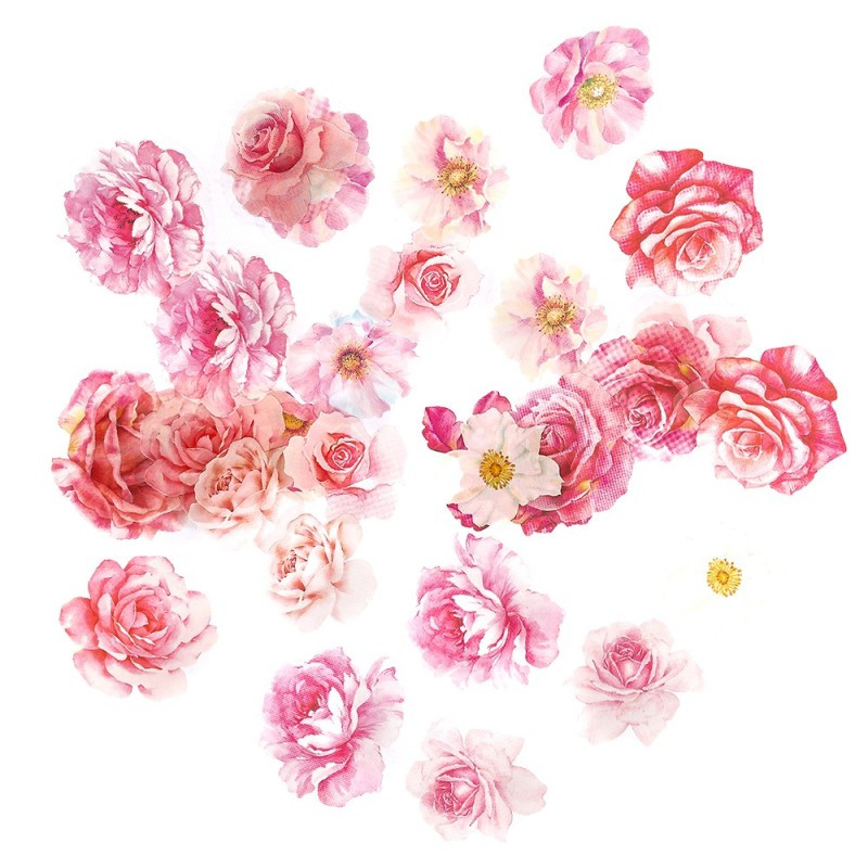 Naklejki PET - Kwiaty (30szt) - Romantic Pink DPNK-264 Dalprint